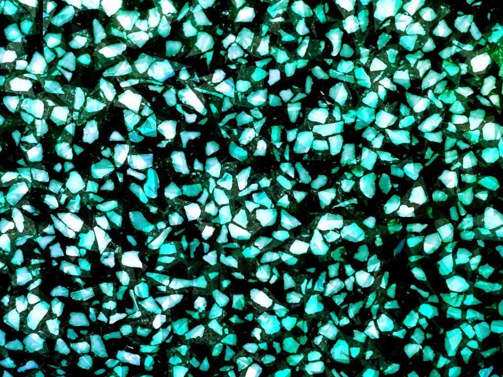 Shiny emerald green terrazzo