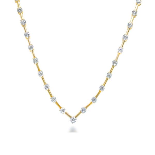 Yellow Gold Tennis Necklace