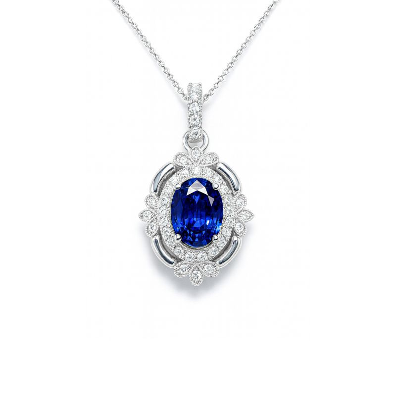 Vitiage Inspired Sapphire Pendant